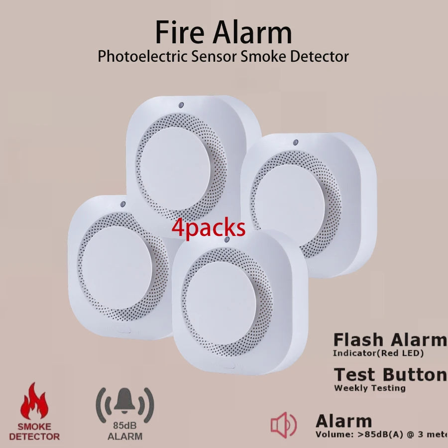 Smart Smoke Detector Fire Alarm with App Real Time Alerts Wireless Smoke Sensor Works with Tuya Smart Life App for Home Security
