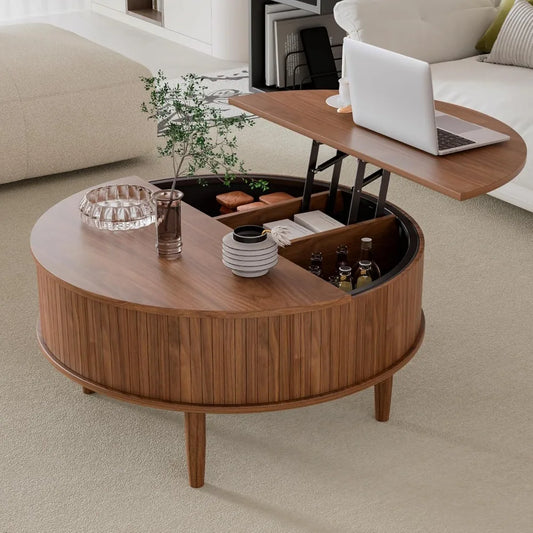 HUANZHUANG Lift Top Coffee Table with Storage Mid Century