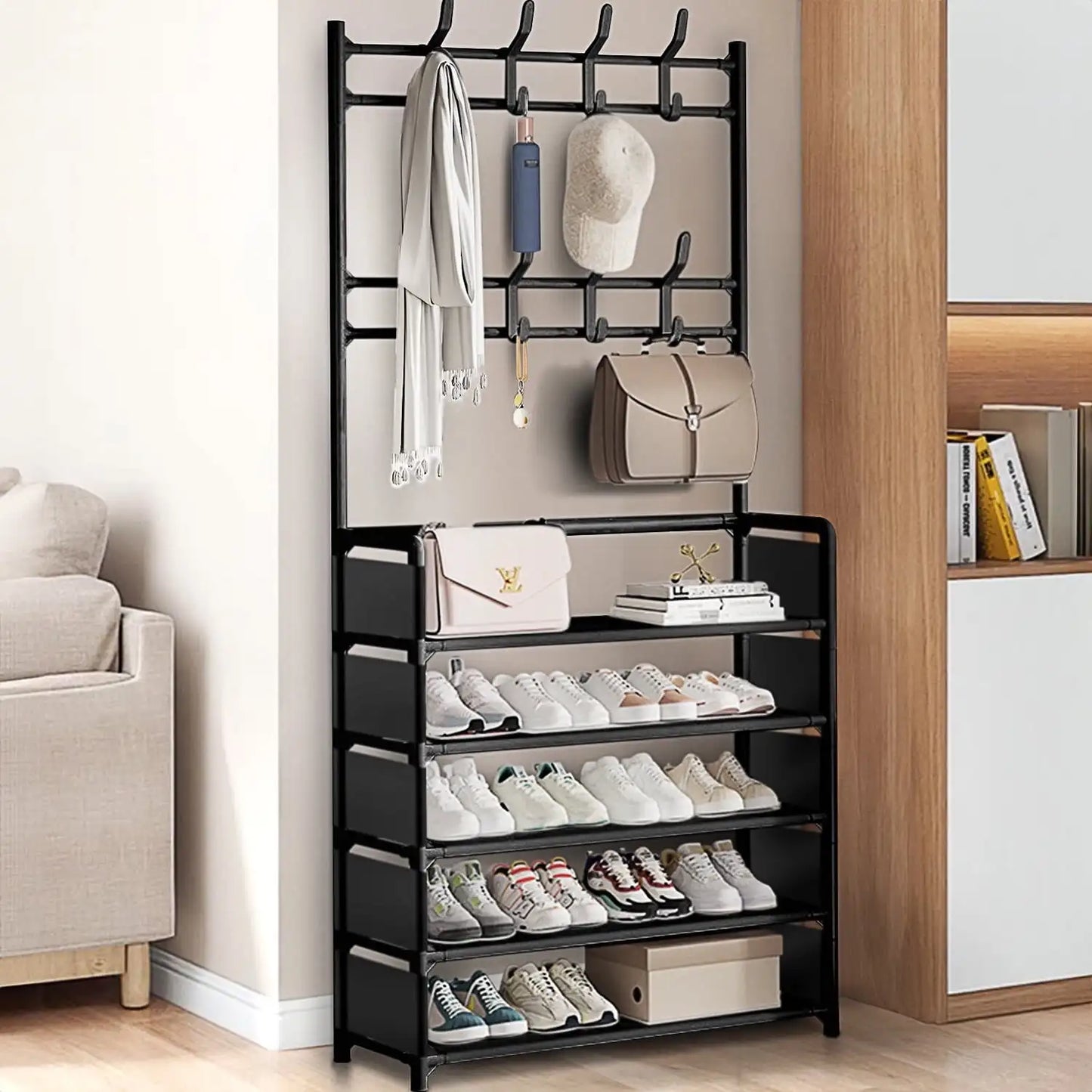 Shoe Rack Freestanding Minimalist Modern Stainless Steel