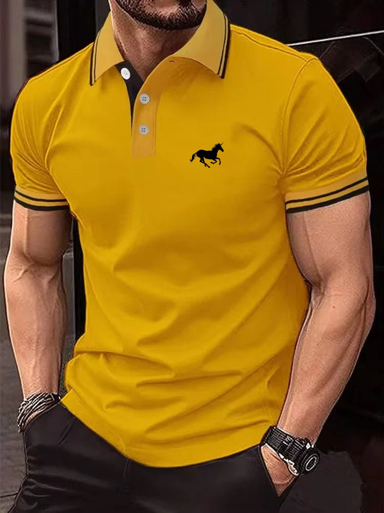 New Men's Classic Short Sleeve Polo Shirt Summer Casual Top Button Lapel Super Large S-3XL