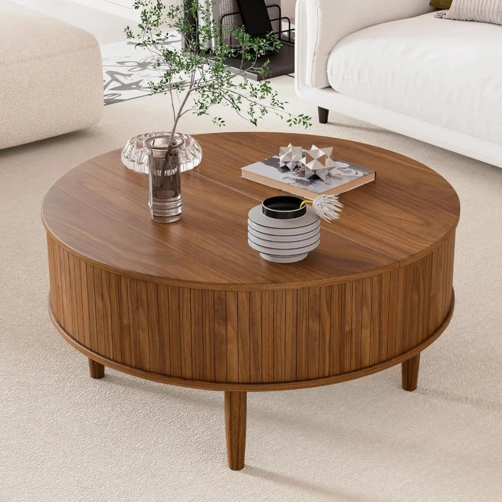 HUANZHUANG Lift Top Coffee Table with Storage Mid Century