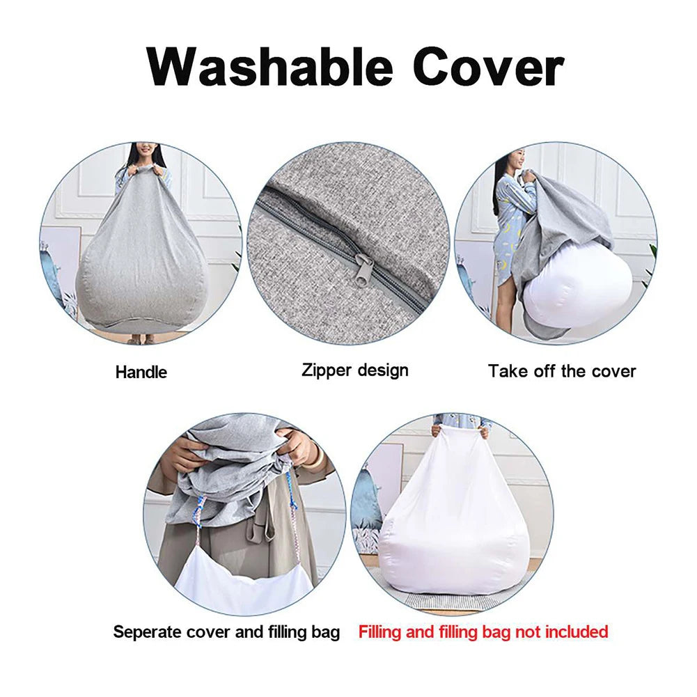 CN Guangdong 100 Cotton Bean Bag Chair Cover Sofa Cover