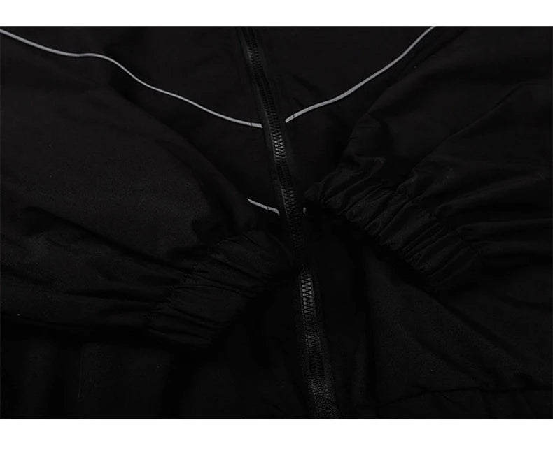 Reflective Striped Jacket Windbreaker Coat 2024 Men Hip Hop Streetwear Zipper Up Jacket Harajuku Thin Coats Sports Black Blue