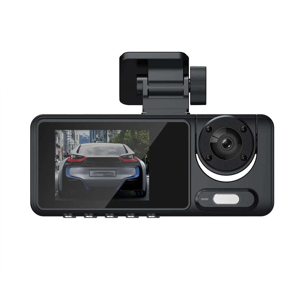 1080P WiFi Dash Cam HD Car DVR with 2 Inch IPS Screen Triple Lens Video Recorder for Front Rear Inside Parking Monitoring