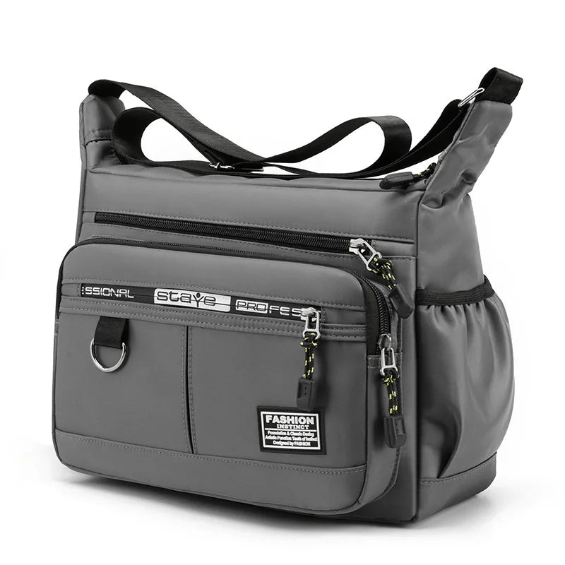 Design Oxford Shoulder Bag Large Capacity Men's Casual Multi Layer Pocket Fashion Crossbody Luxury Messenger Bag