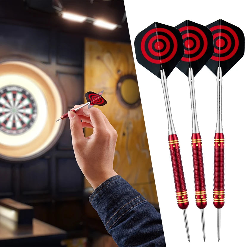 3 pcs 21g electroplated red copper darts metal tip darts color box set professional training competition darts