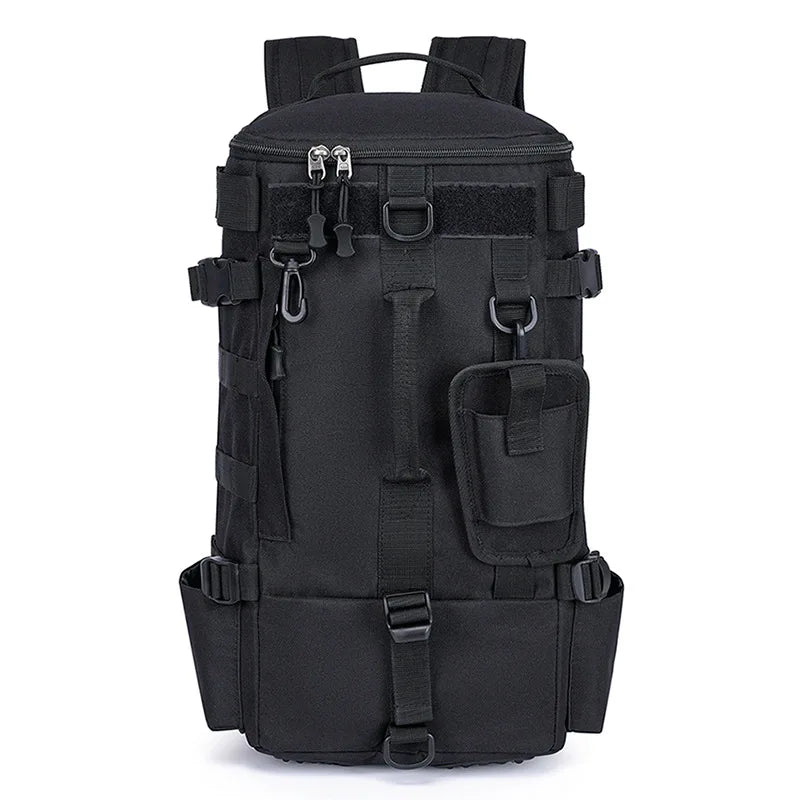 Tactical Fishing Backpack Tackle Bag with Rod Holders Multifunctional Storage for Camping Hiking and Outdoor Activities