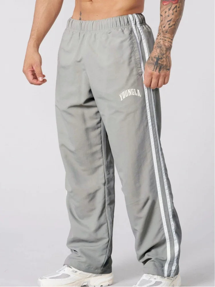Spring and Autumn New Men's Sports Pants with Double Stripe Design Casual Wear