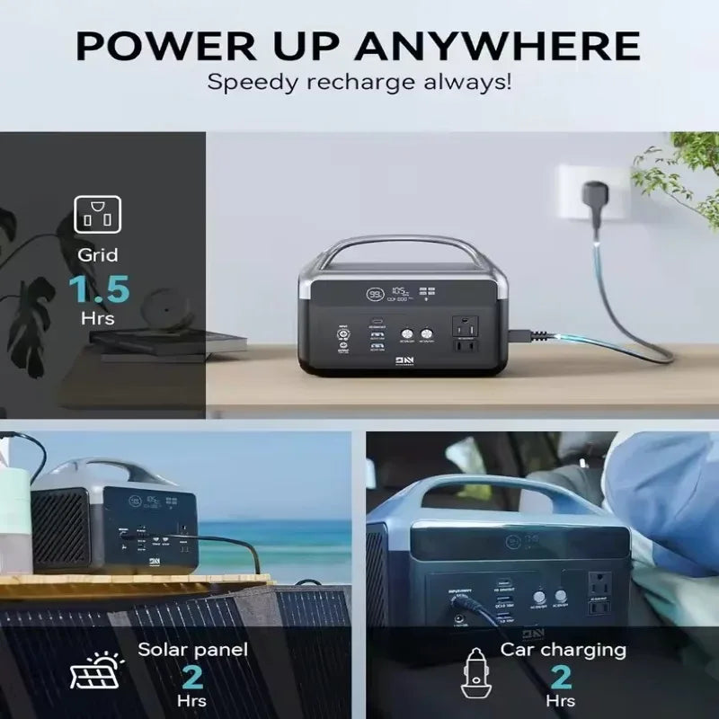 300W Solar Generator Portable Power Station 179Wh 56000mAh Rechargeable Battery for Outdoor Camping and Home Use