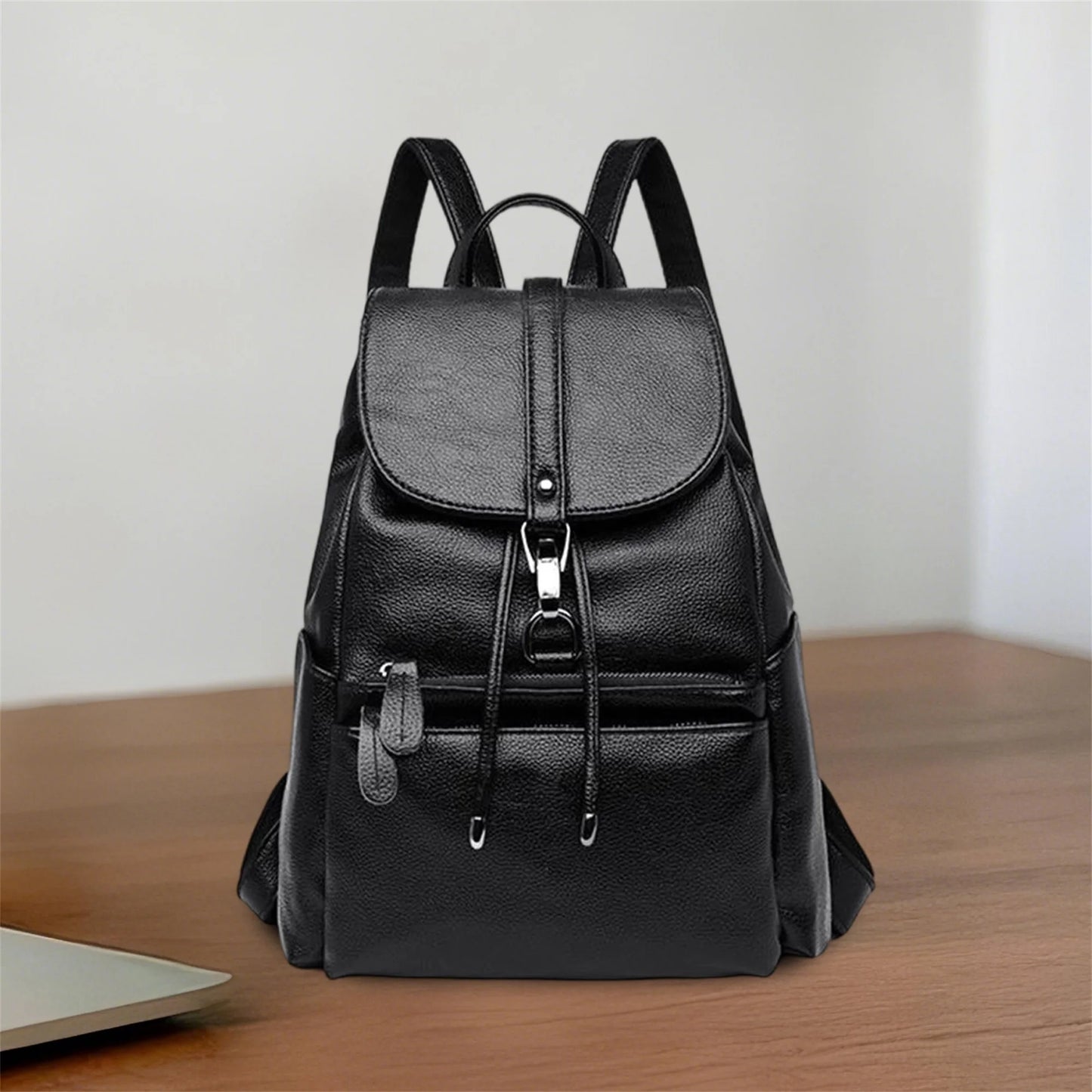 Fashionable Women s Backpack with Built-in Headphone Port Durable Nylon Anti-theft Daypack Lightweight Crossbody Bag