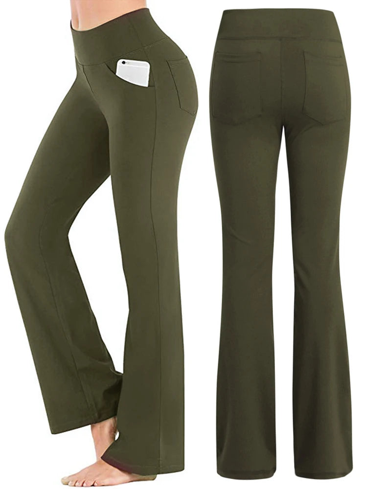 Ogilvy Mather Elegant Women's Palazzo Flared Wide Leg High Waist Career Trousers