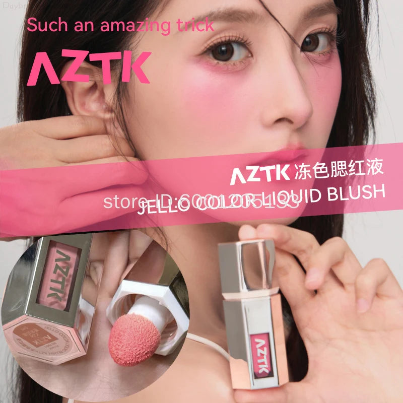 Aztk Liquid Blusher Tanned Jello Color Moisturizing Long Lasting Cheek Face Makeup 5ml