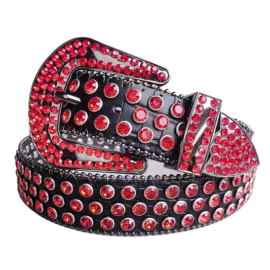 Needle Buckle Western Belt BB Simon Diamond Women's Fashion Bead Decorative Punk Jeans Belt