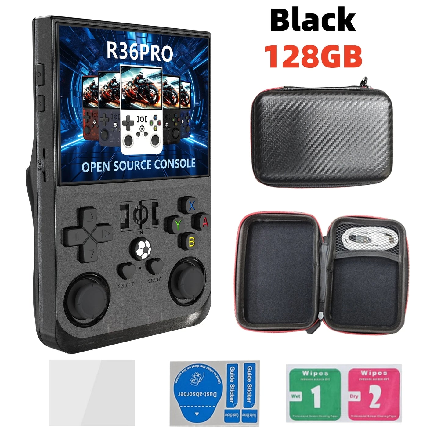Open Source R36 Pro Retro Handheld Video Game Console with 22000 Games and 35 Inch IPS Screen