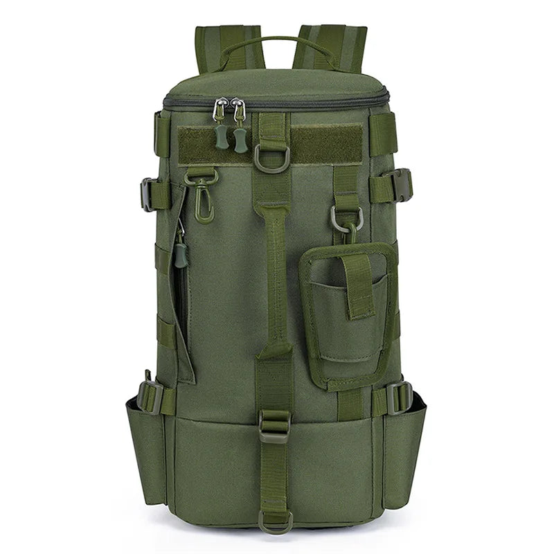Tactical Fishing Backpack Tackle Bag with Rod Holders Multifunctional Storage for Camping Hiking and Outdoor Activities
