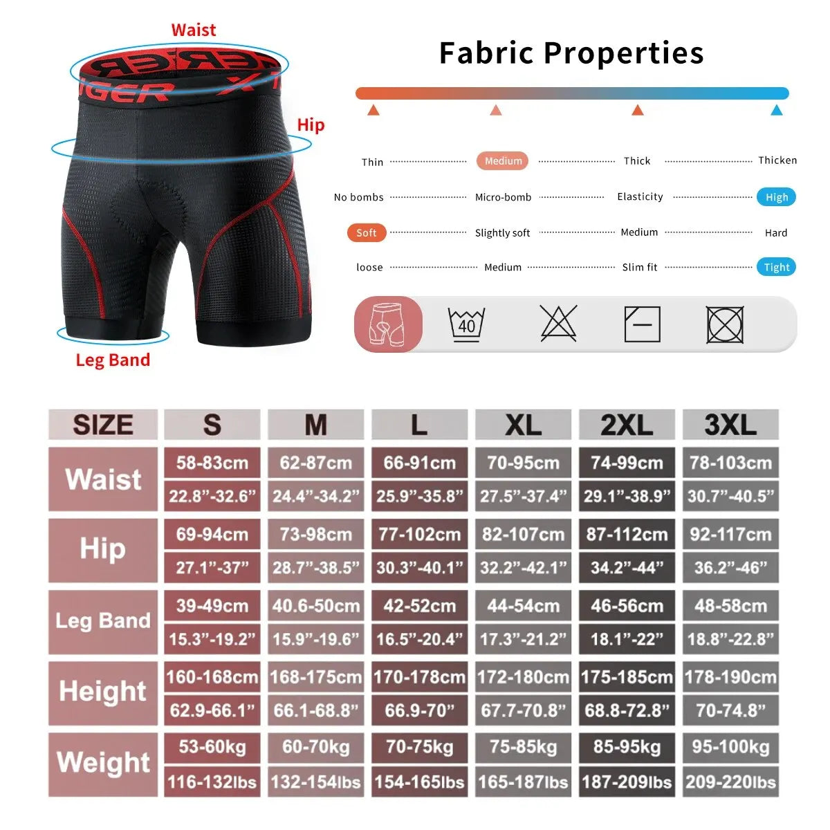 X Tiger Cycling Shorts Breathable Mesh Gel Pad Shockproof MTB Bike Shorts Men’s Bicycle Underwear