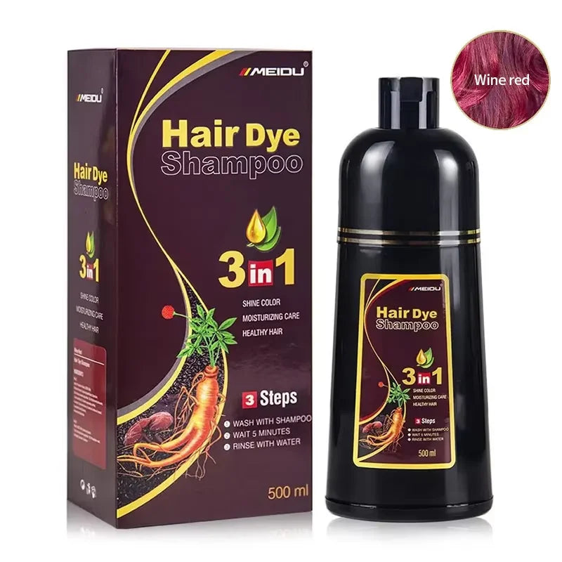30ml 500ml 3-in-1 Quick Hair Dye Shampoo Natural Black Herbal Hair Dye Moisturizing Mild Hair Dye Conditioner Hair Care Products