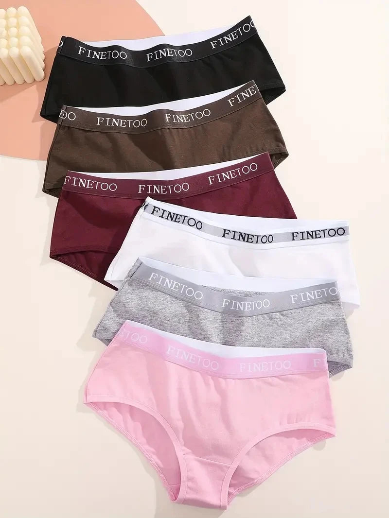5 Pcs Set Women Cotton Mid Rise Sexy Seamless Panties Solid Color Bikini Underwear S-XL Intimates Briefs