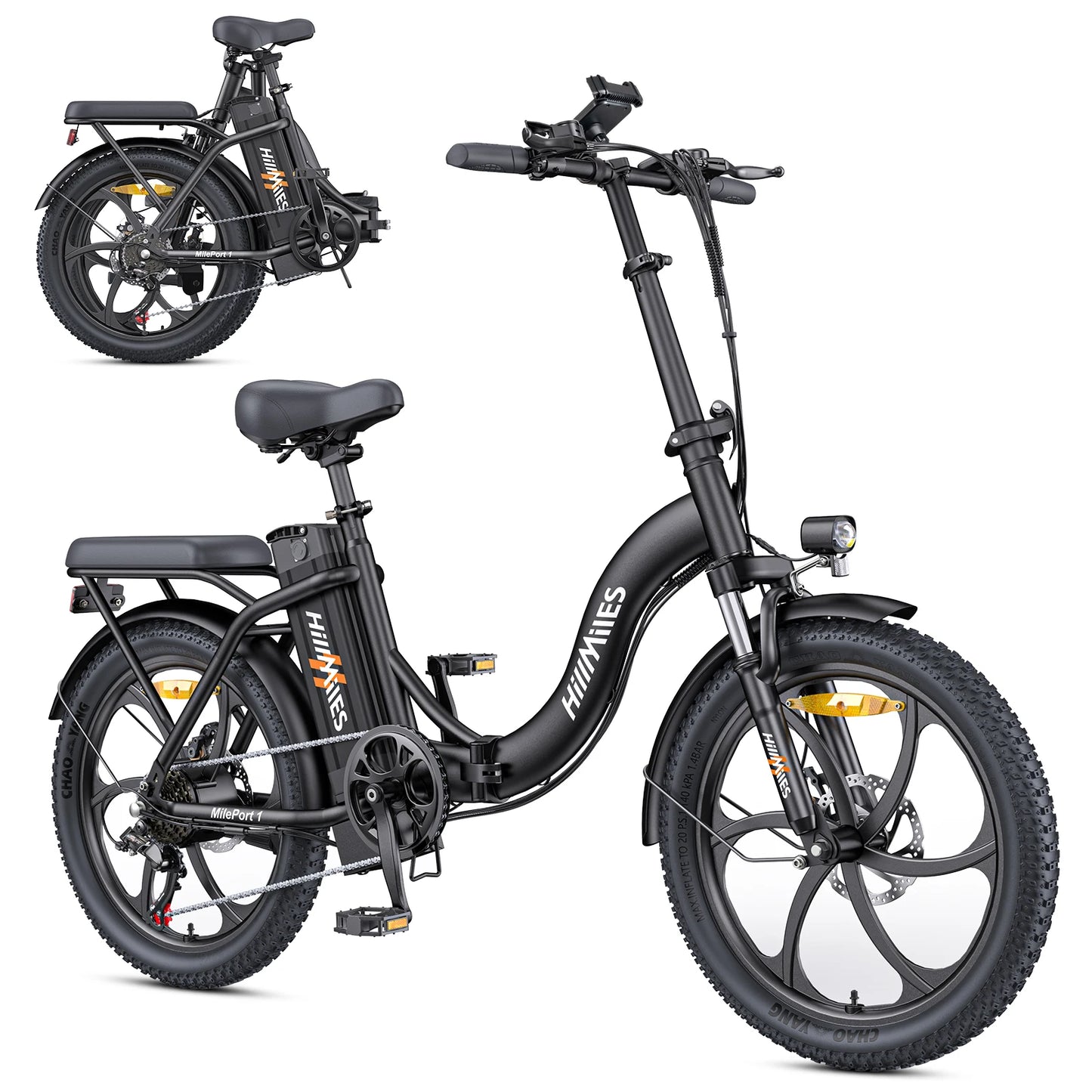 MilePort 1 Folding E-Bike with 750W Motor and 36V 13AH Battery for Mountain and Urban Commuting