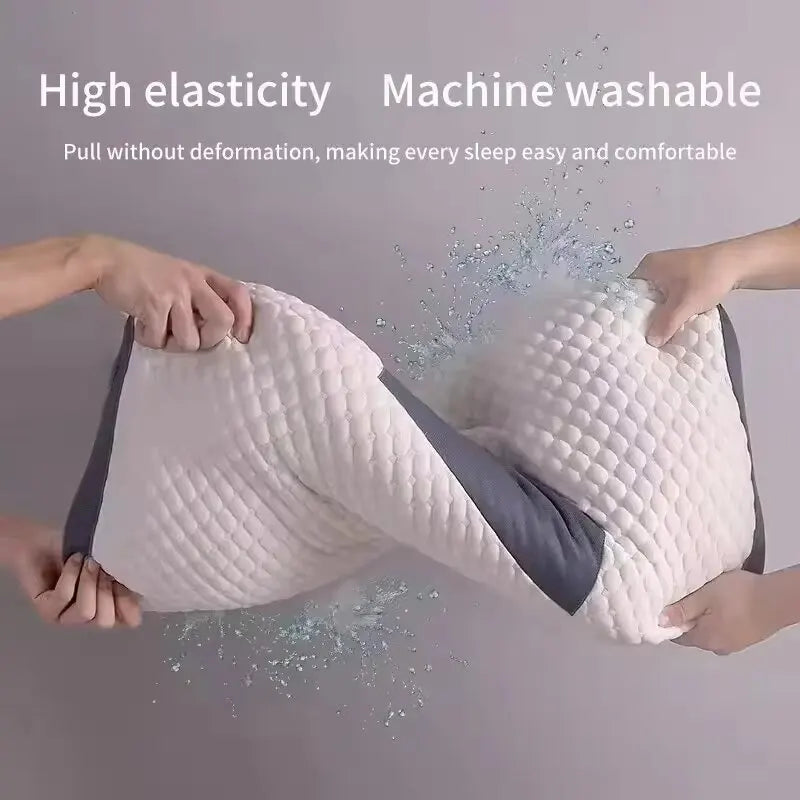 Neck Pillow for Sleep and Neck Protection Cervical Orthopedic Soybean Fiber Spa Massage Pillow for Bedding