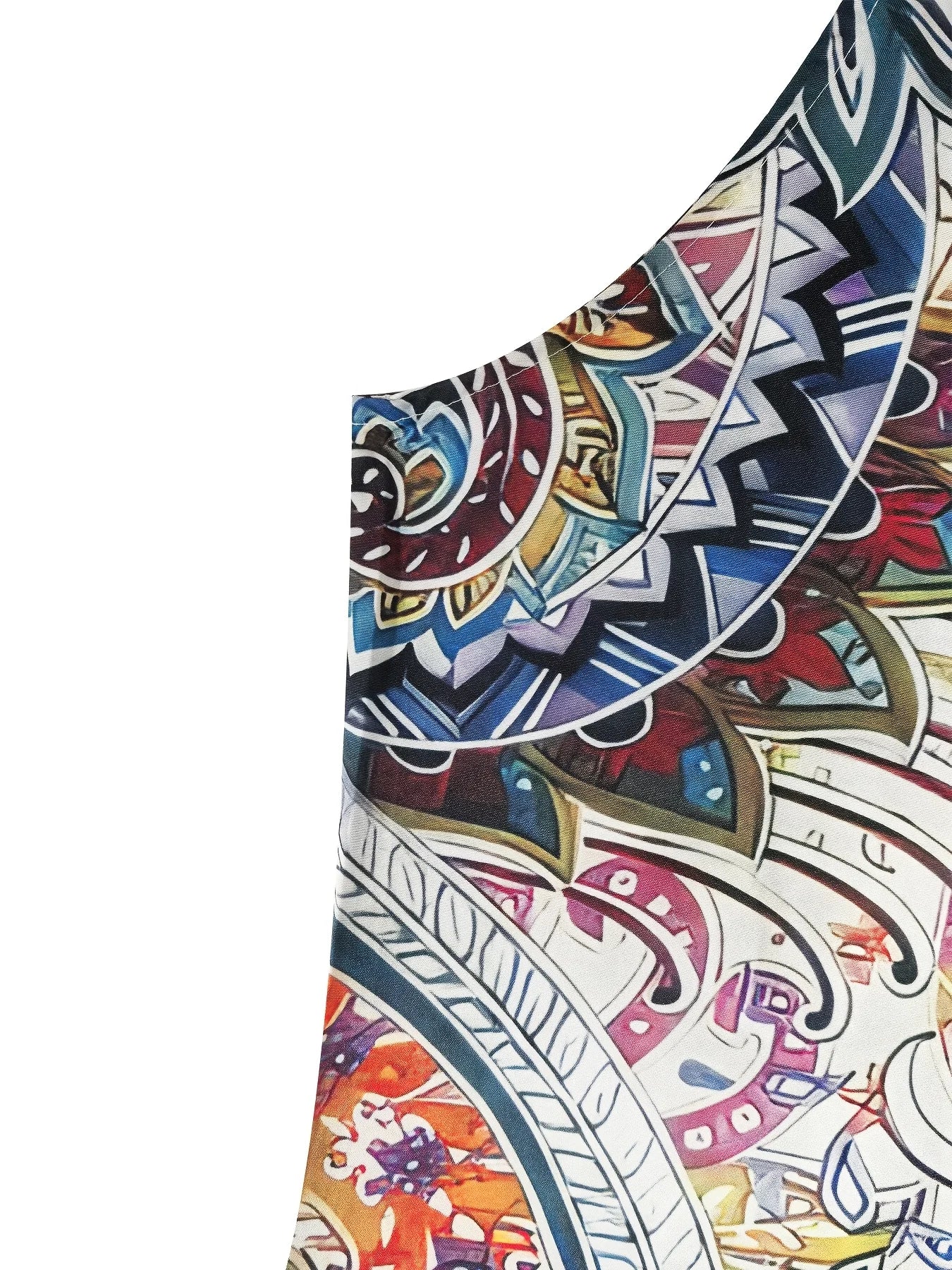 Plus Size Women's Bohemian Style Geometric Pattern Sleeveless Long Dress Casual Off Shoulder Jumpsuit Summer Travel Choice