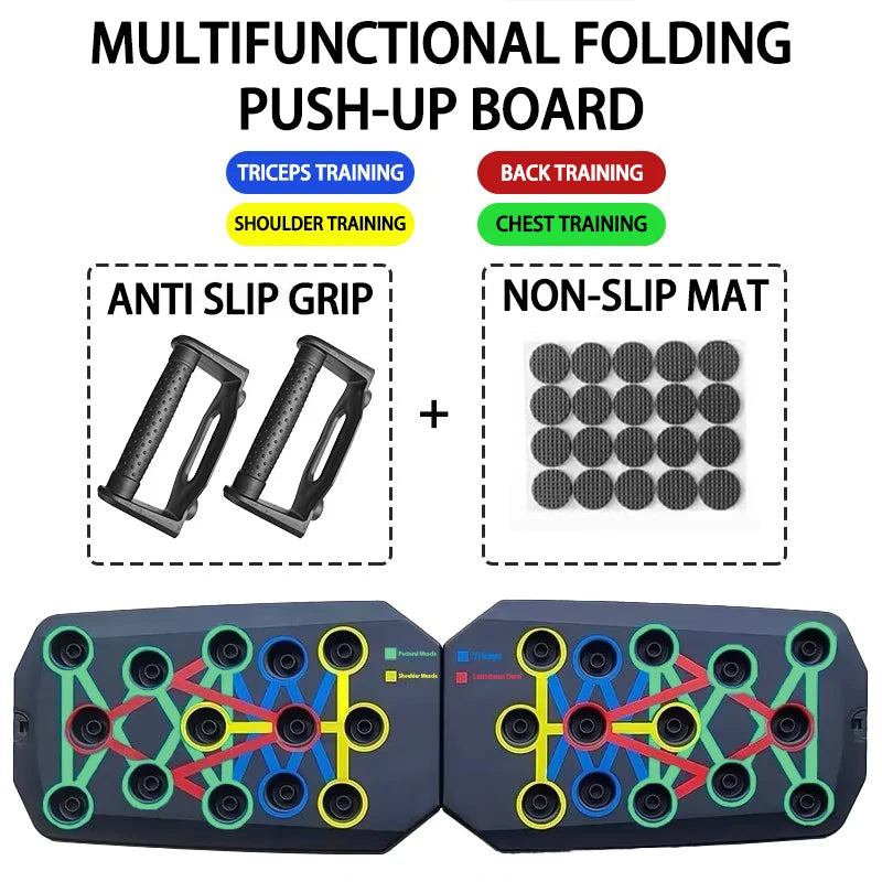Push Up Board Set Portable Multifunctional Push Up Bar Foldable Fitness Equipment for Chest Abdomen Arms Back Training