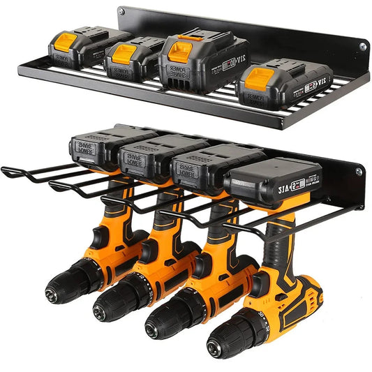 2 Pack Power Tool Wall Mount Holder Heavy Duty Metal Utility Rack Storage Organizer for Workshop Garage