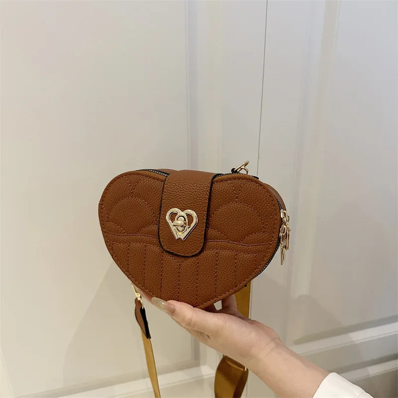 Classic Fashion Heart Shaped Shoulder Bag Messenger Bag Small Size