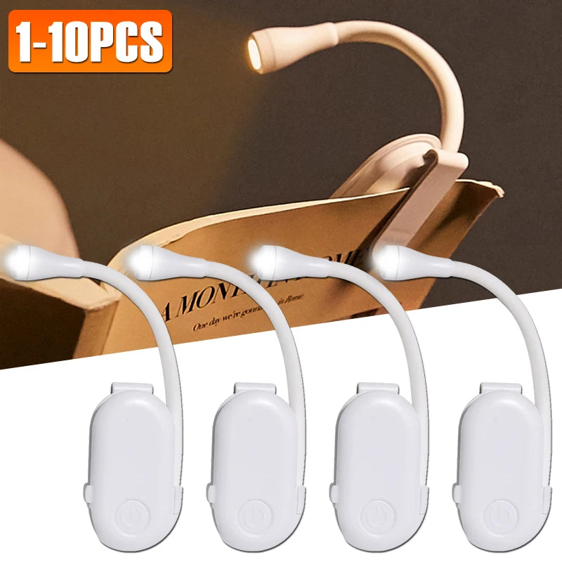 Mini Book Light Portable Clip Night Light USB Charging LED Dimmable Eye Protect Camping Clip 360 Degree Flip Book Lamp