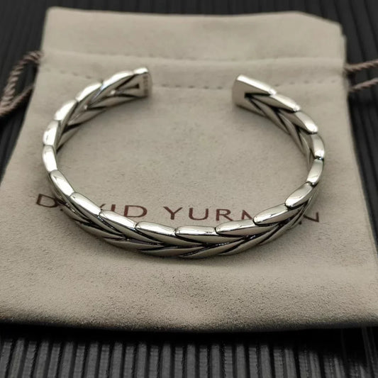 High Quality Fashion 925 Silver DY Star Cuff Bracelet for Women with Zircon Stone