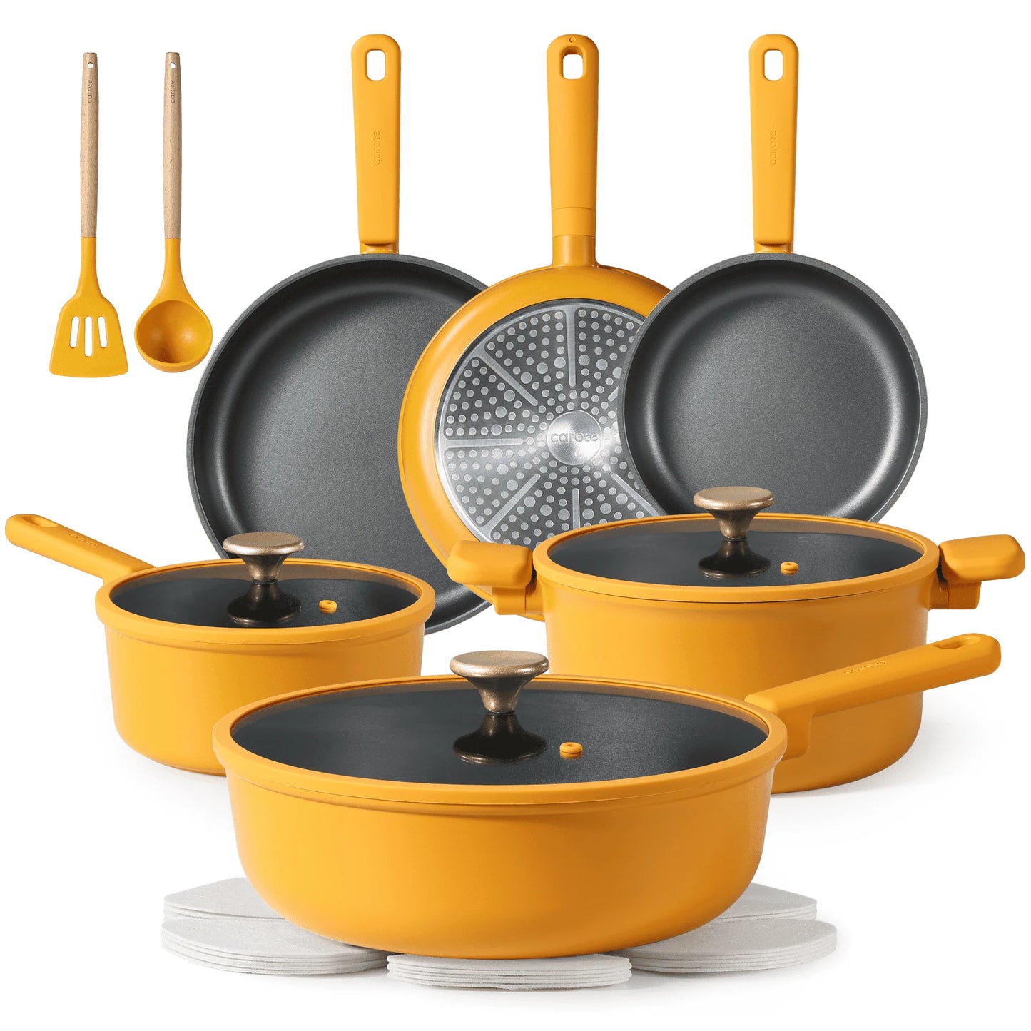 Kitchen Cookware Sets, Nonstick Pots and Pans Set, Induction Cookware, 17 Pcs, Rose Pink