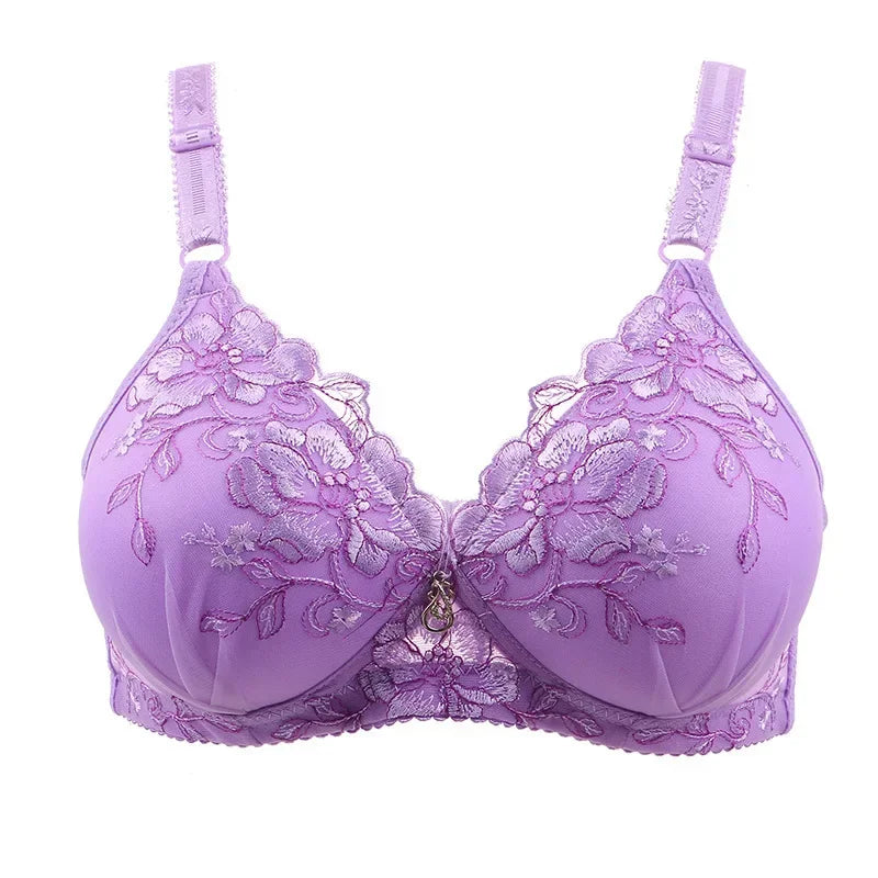 Adjustable Sexy Lingerie Bralette Push Up Bras for Women Vintage Floral Print Lace Underwear