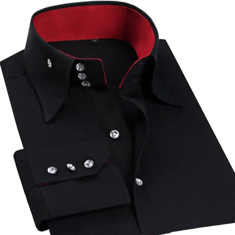 Premium Quality White Dress Shirts for Men Non Iron Wrinkle Resistant Long Sleeve Solid Cotton Polyester