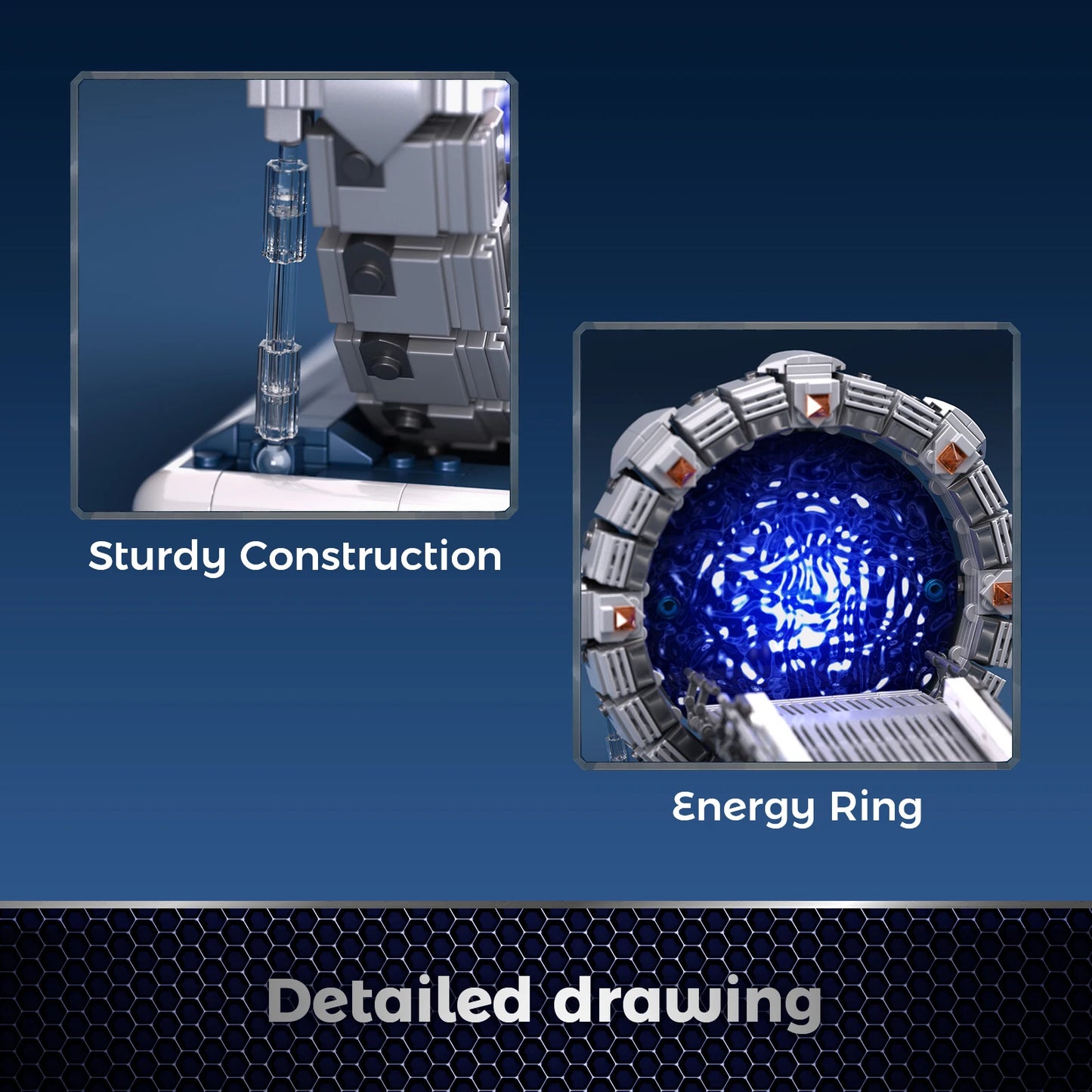 stargateal Building Block Kit,Movie Space Travel Scenes Weaponized Mobile Chariots Bricks Toys Children Gifts(722PCS)