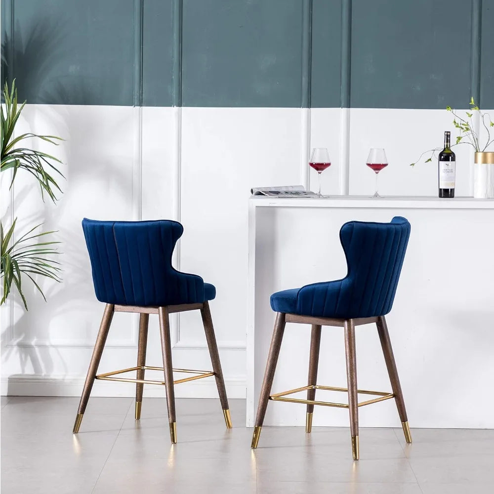 Roundhill Furniture Leland Fabric Wingback Stools Set Of 2