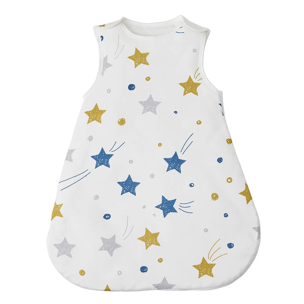 Sleeping Bags For Baby 0 To 24 Months Anti Kick Blanket Infant Quilt Sleepwear 2.5 Tog Stars Print Spring 100 Percent Cotton Vest Sleepsacks