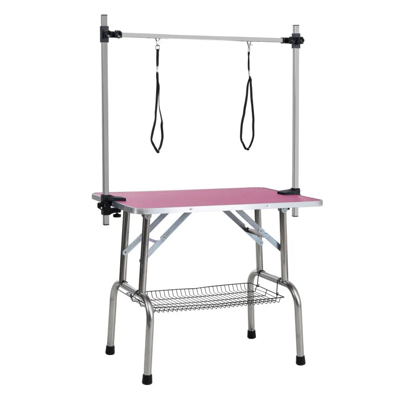 Hign Concerned Folding Dog Grooming Table Durable With Arm