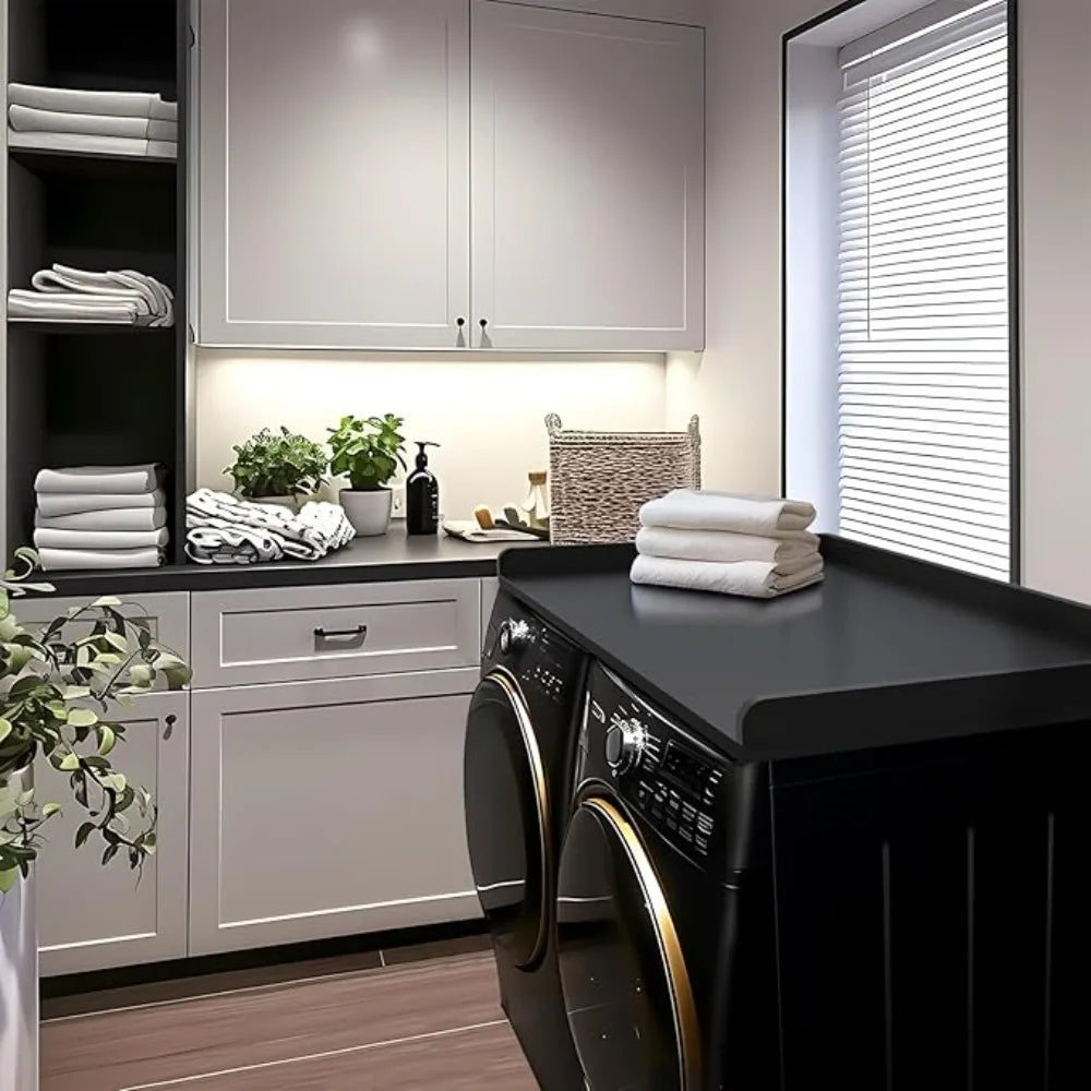 Washer Dryer Countertop Melamine Countertop with Edge Rails 27.5 Inch Depth X 54 Inch Width Laundry Room