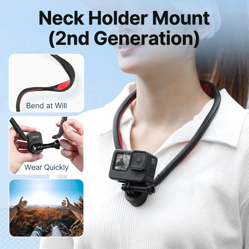 Ulanzi Go Quick II Magnetic Neck Holder Mount For GoPro Hero 12 11 10 9 8 7 6 5 Insta360 DJI Osmo Action Camera Accessorie