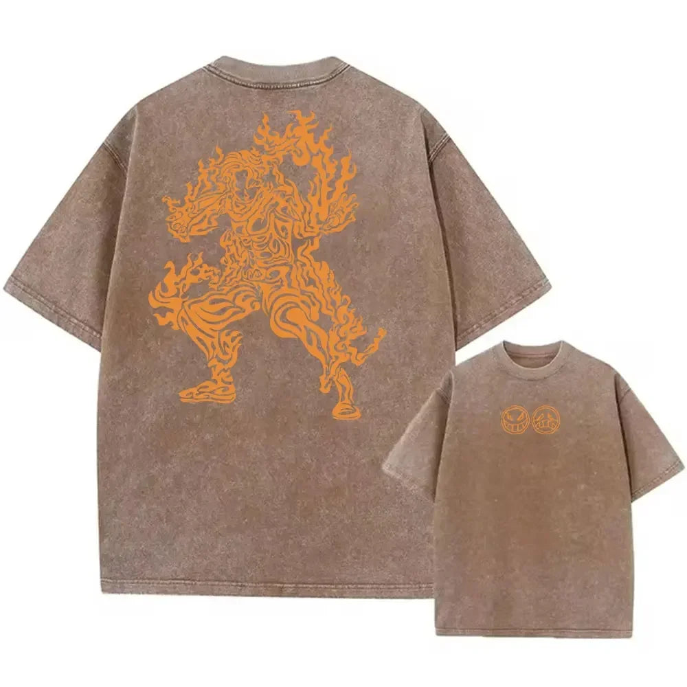 Hip Hop Men Streetwear T Shirt Retro Vintage Washed Tops