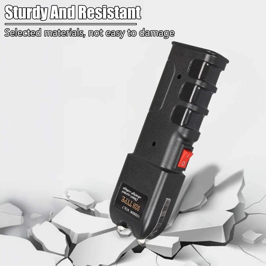 928 Tactical Flashlight - High-Impact ABS, USB Rechargeable with Window Breaker, Fixed Focus Self-Defense Torch