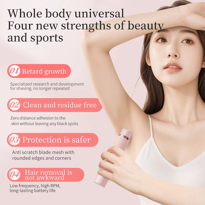 Electric Razor for Women Rechargeable Bikini Trimmer Body Epilator Shaver for Private Area Underarm Legs and Facial Hair Removal