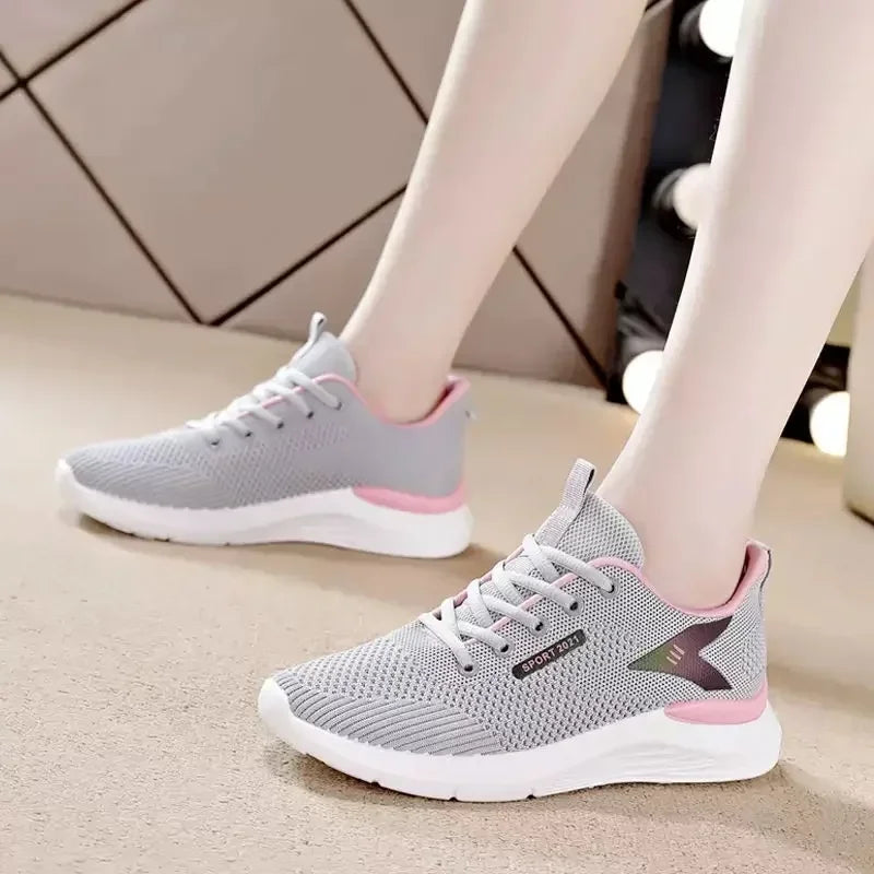 2025 New Women Sneakers Spring Summer Fashion Lightweight Soft Sole Casual Running Shoes Breathable Mesh Comfortable Footwear