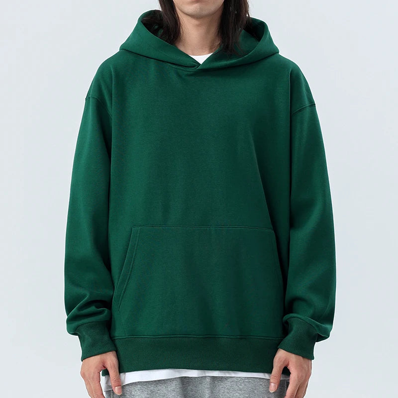 16.9oz 480gsm Heavy Weight Cotton Plus Velvet Hooded Sweater for Men and Women Thick Polar Fleece Pullover Hoodie
