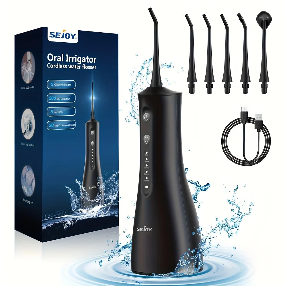 Sejoy Cordless Water Dental Flosser for Effective Teeth Cleaning and Travel