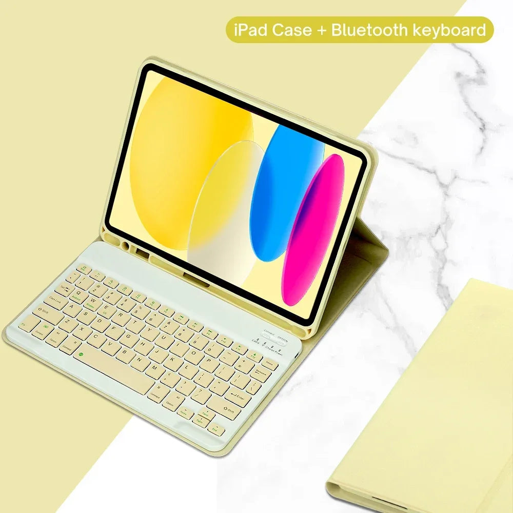 For iPad 10th Generation 2022 10.9 Inch Case with Detachable Wireless Bluetooth Keyboard and Tablet Cover