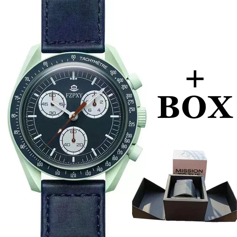 2025 New Men's Moon Mercury Quartz Smart Watch with 1.6 Inch OLED Display