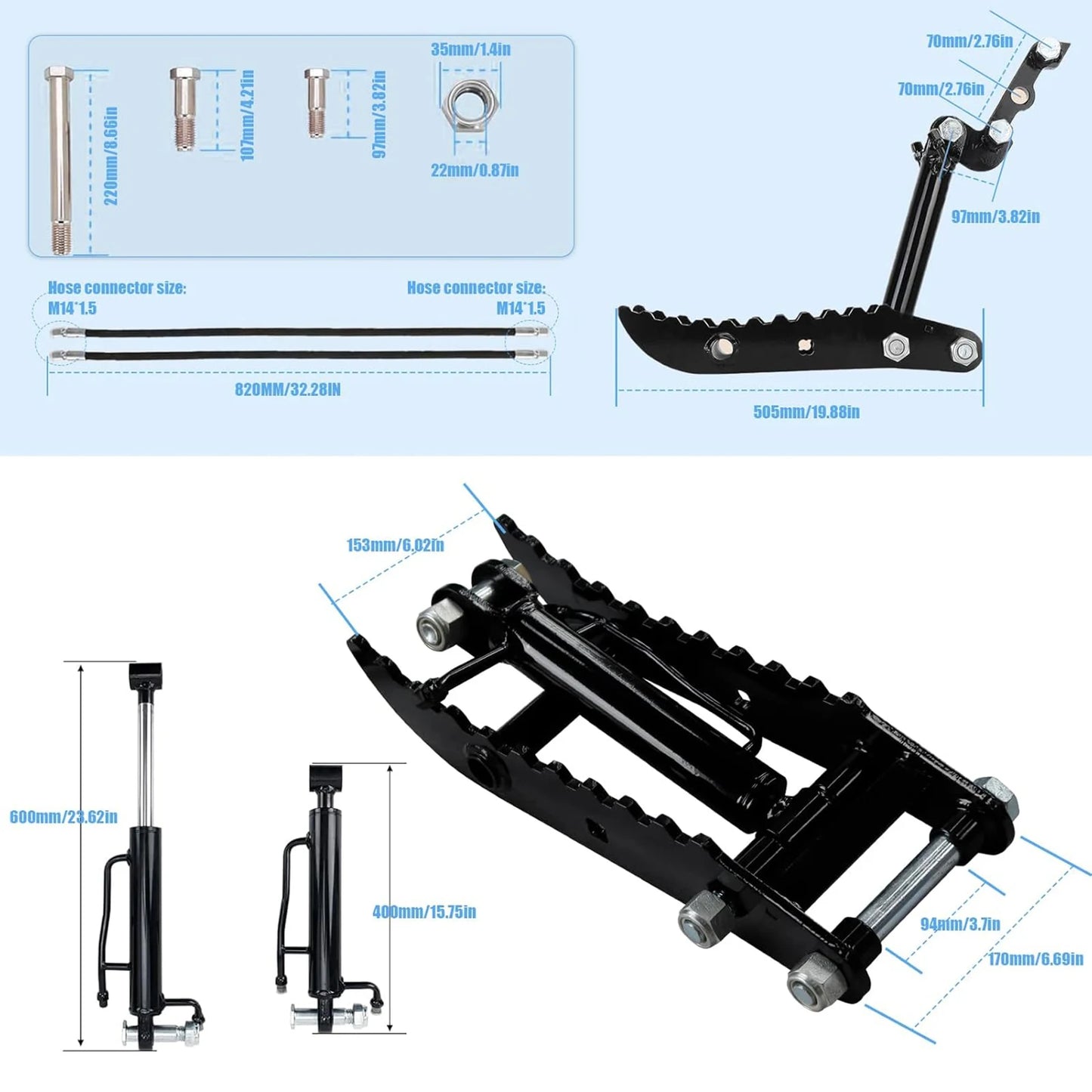 USA Stock Hydraulic Thumb Clip For Mini Excavators Tool