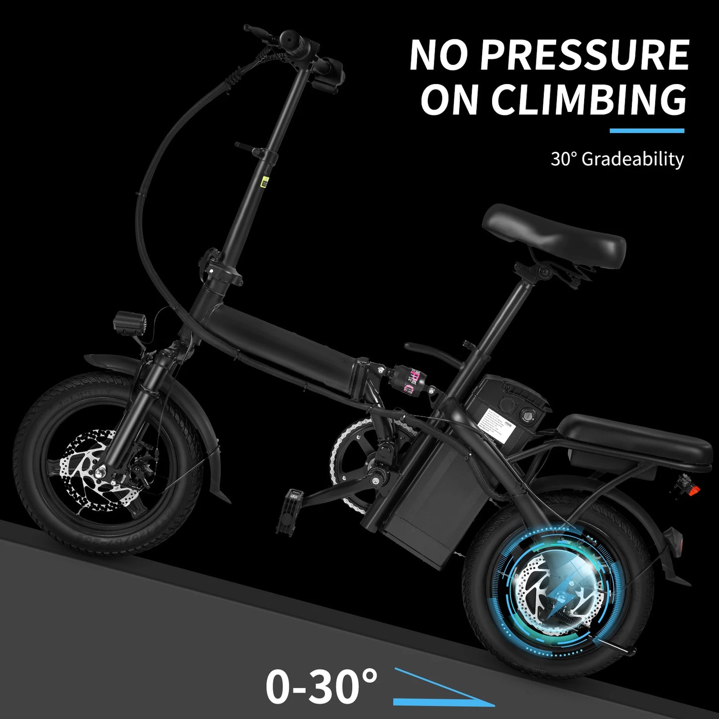 Adult Folding Electric Bicycle with 400W High Speed Motor and 48V Detachable Battery 14 Inch Double Brake Design