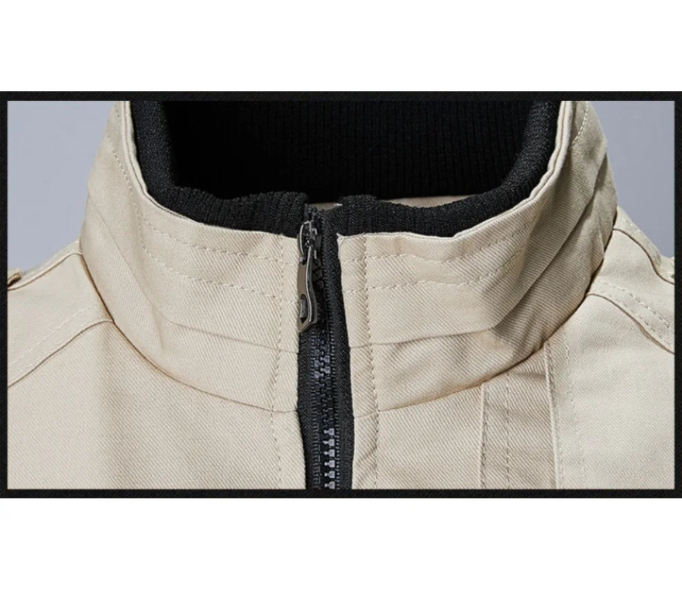 2025 New Men's Casual Stand Collar Cotton Jacket Korean Version Windbreaker for Youth